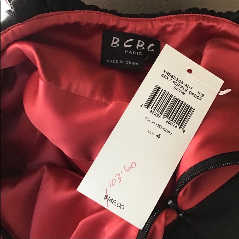 BCBG Paris Dress NWT Vintage Black and Red - Picture 5 of 5
